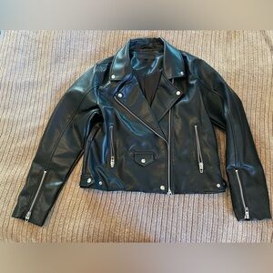 Blank NYC Black Moto Faux Leather Jacket XL